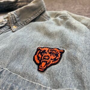 Vintage Chicago Bears all out fan denim button-down shirt